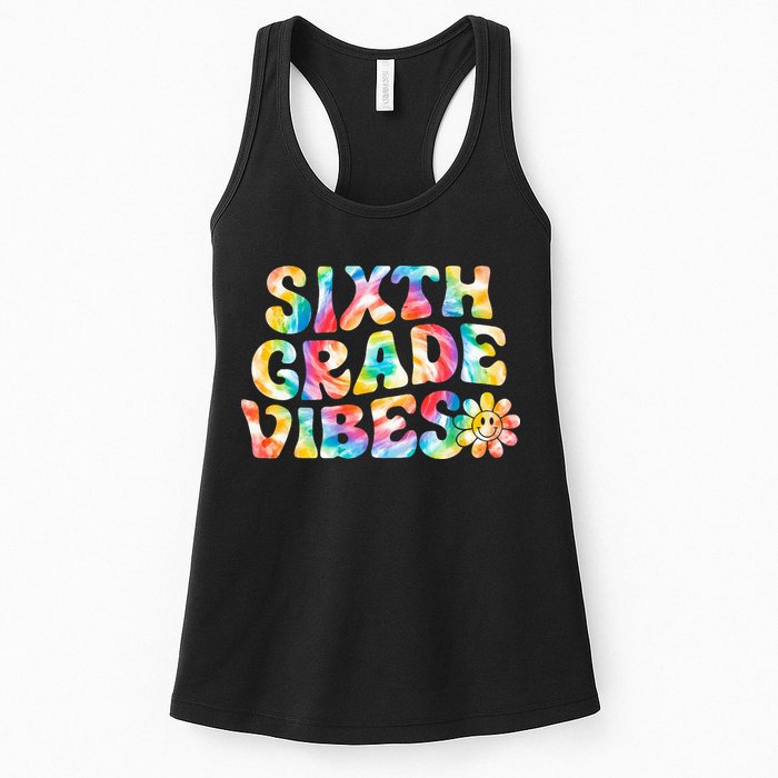 Sixth Grade Vibes 6th Grade Team Retro Back To School Womens Tank Top