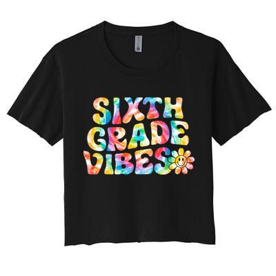 Sixth Grade Vibes 6th Grade Team Retro Back To School Crop Top