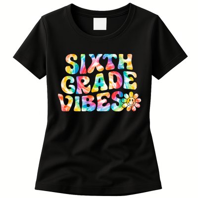 Sixth Grade Vibes 6th Grade Team Retro Back To School Womens T-Shirt