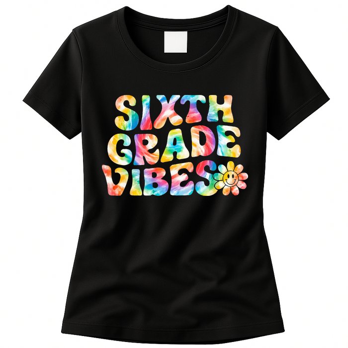 Sixth Grade Vibes 6th Grade Team Retro Back To School Womens T-Shirt