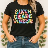 Sixth Grade Vibes 6th Grade Team Retro Back To School Womens T-Shirt