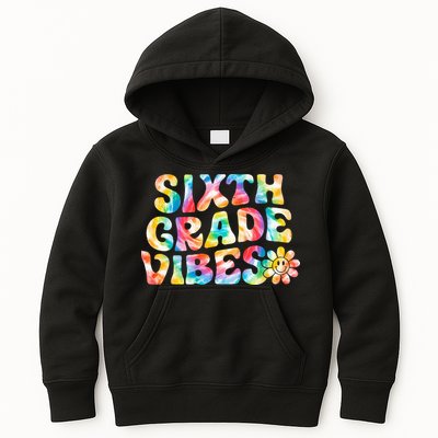 Sixth Grade Vibes 6th Grade Team Retro Back To School Kids Hoodie