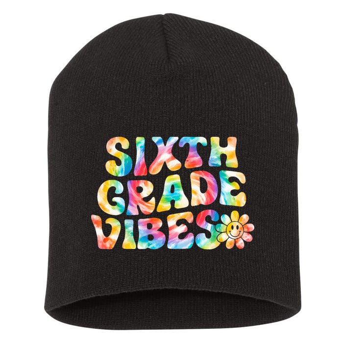 Sixth Grade Vibes 6th Grade Team Retro Back To School Short Acrylic Beanie