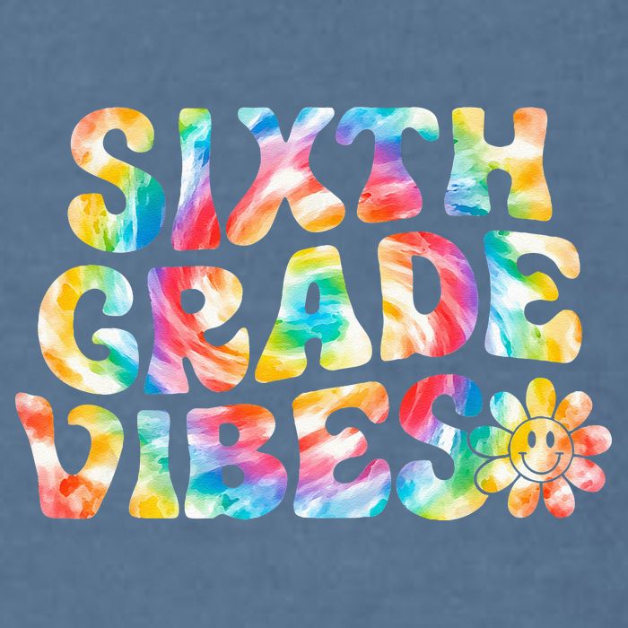 Sixth Grade Vibes 6th Grade Team Retro Back To School Garment-Dyed Sweatshirt
