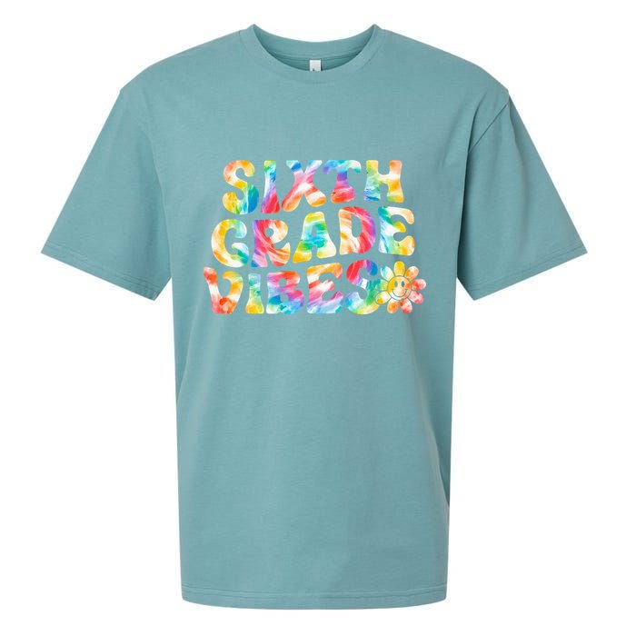 Sixth Grade Vibes 6th Grade Team Retro Back To School Sueded Cloud Jersey T-Shirt