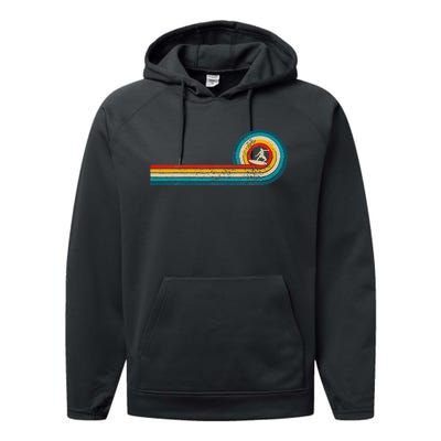 Surfer Gift Vintage Wave Retro Surfing Surf Beach Performance Fleece Hoodie