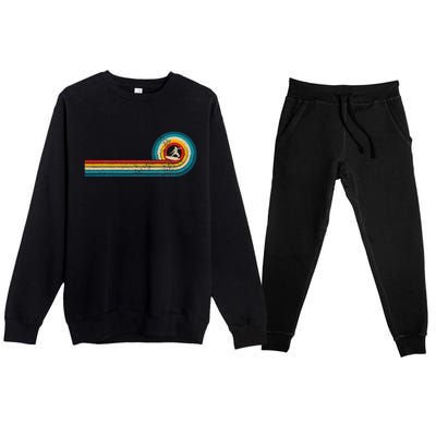 Surfer Gift Vintage Wave Retro Surfing Surf Beach Premium Crewneck Sweatsuit Set