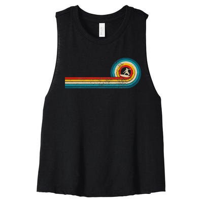 Surfer Gift Vintage Wave Retro Surfing Surf Beach Women's Racerback Cropped Tank