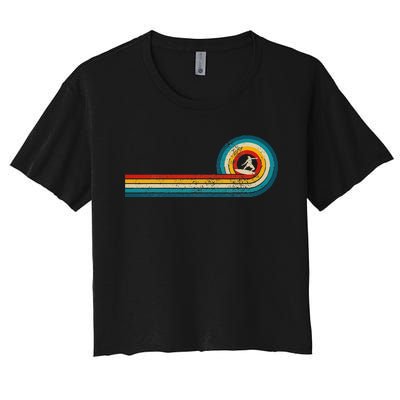 Surfer Gift Vintage Wave Retro Surfing Surf Beach Women's Crop Top Tee