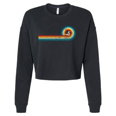 Surfer Gift Vintage Wave Retro Surfing Surf Beach Cropped Pullover Crew