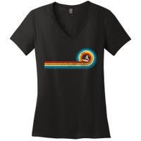 Surfer Gift Vintage Wave Retro Surfing Surf Beach Women's V-Neck T-Shirt