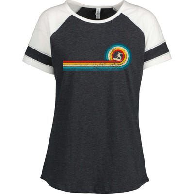 Surfer Gift Vintage Wave Retro Surfing Surf Beach Enza Ladies Jersey Colorblock Tee