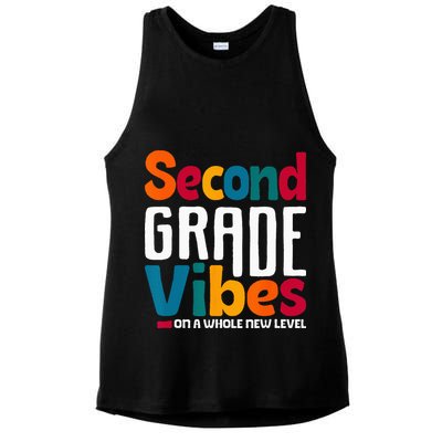 Second Grade Vibes Vintage 1st Day Of School Team 2nd Grade Ladies PosiCharge Tri-Blend Wicking Tank
