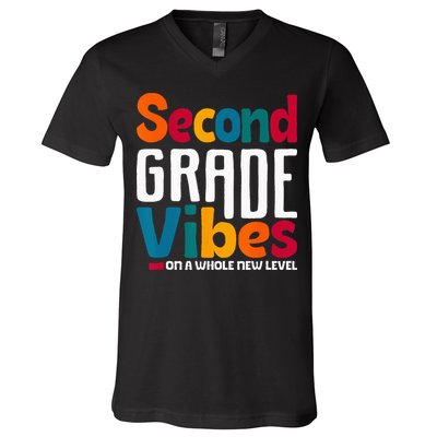 Second Grade Vibes Vintage 1st Day Of School Team 2nd Grade V-Neck T-Shirt