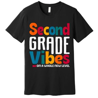 Second Grade Vibes Vintage 1st Day Of School Team 2nd Grade Premium T-Shirt