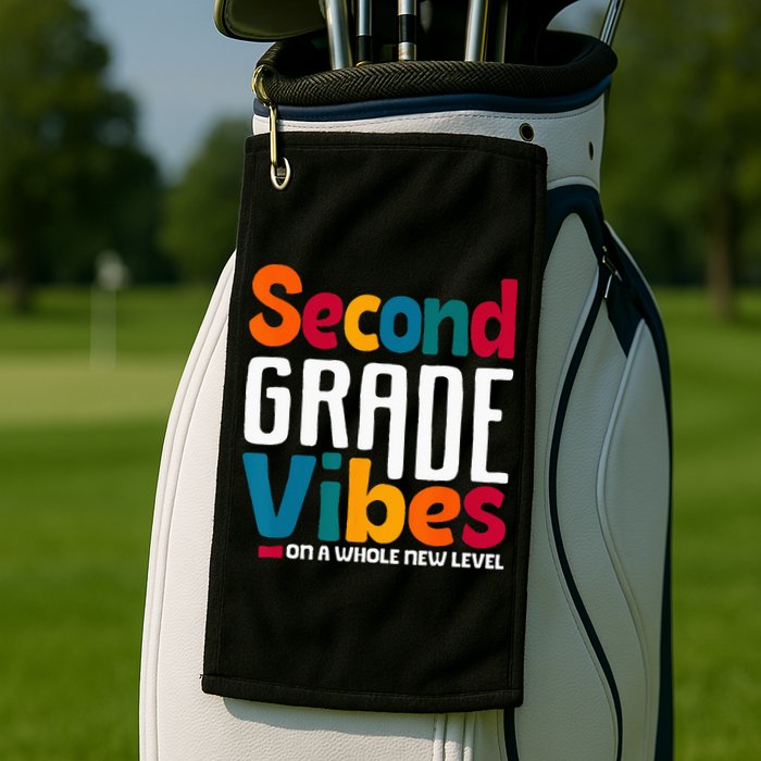 Second Grade Vibes Vintage 1st Day Of School Team 2nd Grade Golf Towel