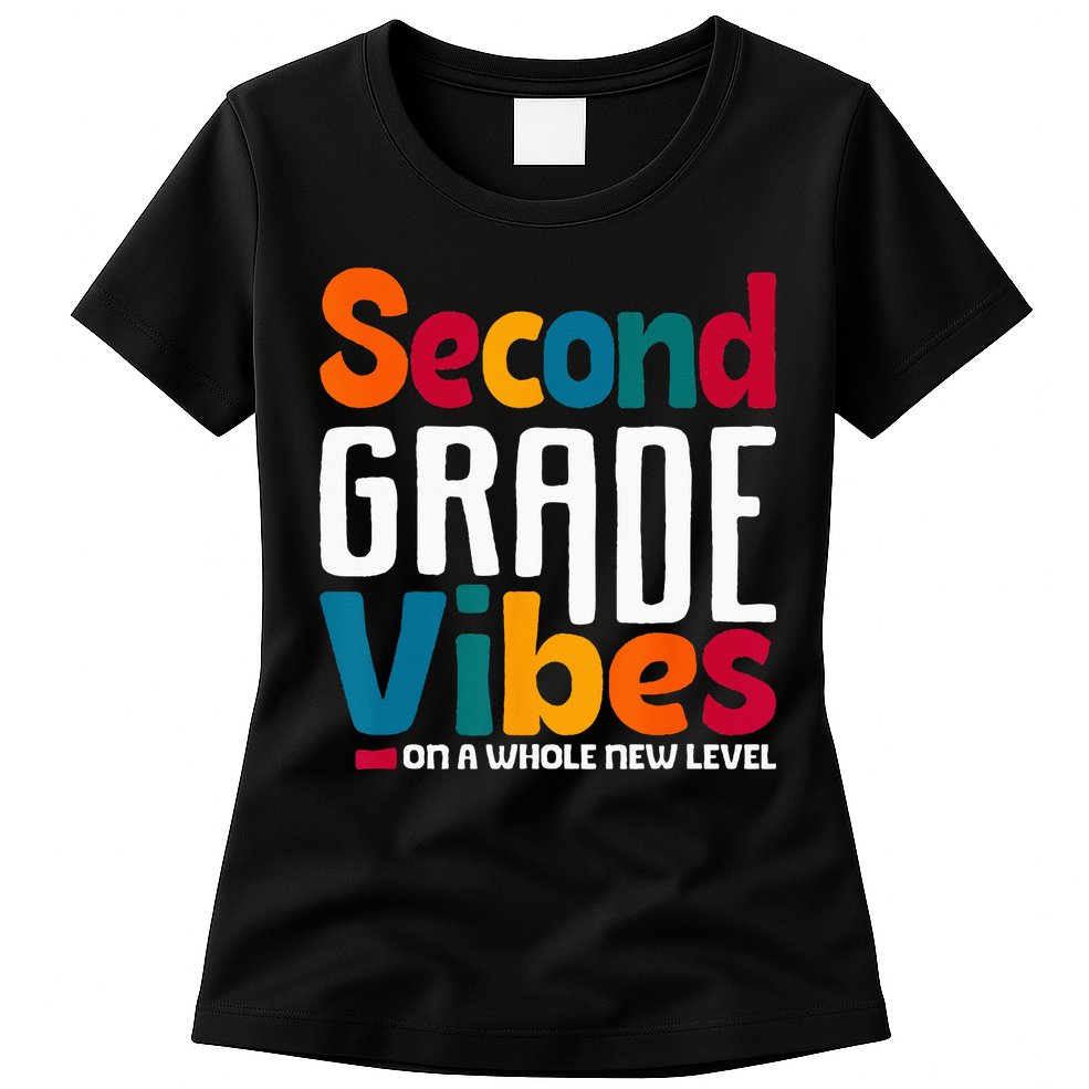 Second Grade Vibes Vintage 1st Day Of School Team 2nd Grade Womens T-Shirt