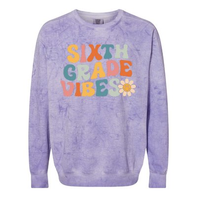 Sixth Grade Vibes 6th Grade Team Retro 1st Day Of School Colorblast Crewneck Sweatshirt