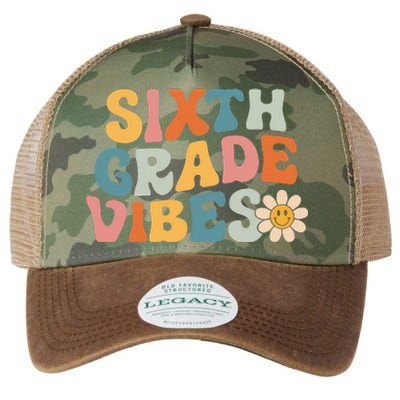 Sixth Grade Vibes 6th Grade Team Retro 1st Day Of School Legacy Tie Dye Trucker Hat