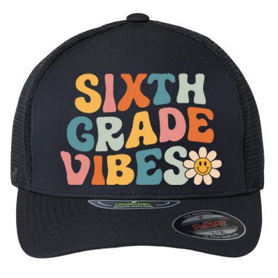 Sixth Grade Vibes 6th Grade Team Retro 1st Day Of School Flexfit Unipanel Trucker Cap