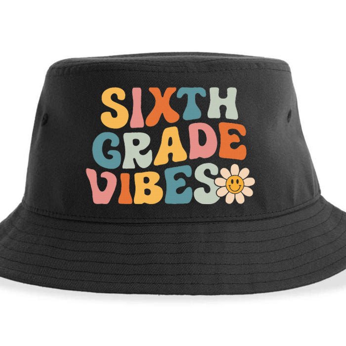 Sixth Grade Vibes 6th Grade Team Retro 1st Day Of School Sustainable Bucket Hat