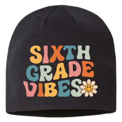 Sixth Grade Vibes 6th Grade Team Retro 1st Day Of School Sustainable Beanie