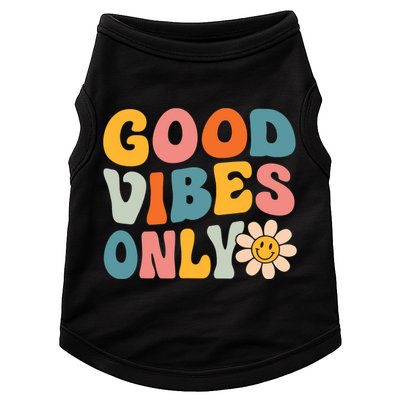 Summer Good Vibes Only Groovy Retro Beach Hawaii Vacation Doggie Tank