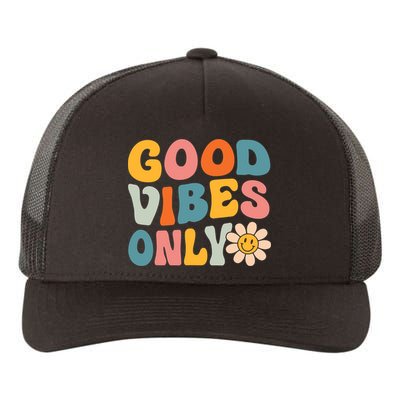 Summer Good Vibes Only Groovy Retro Beach Hawaii Vacation Yupoong Adult 5-Panel Trucker Hat
