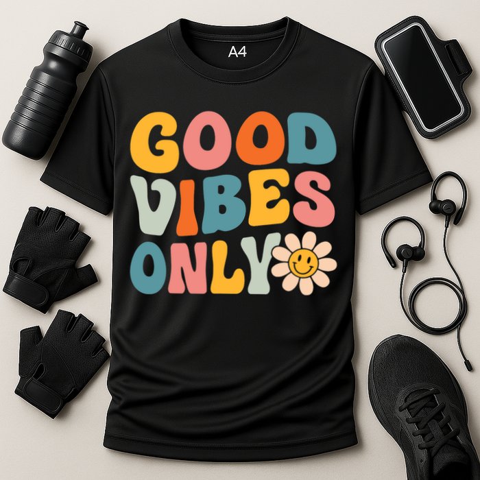Summer Good Vibes Only Groovy Retro Beach Hawaii Vacation Performance Shirt