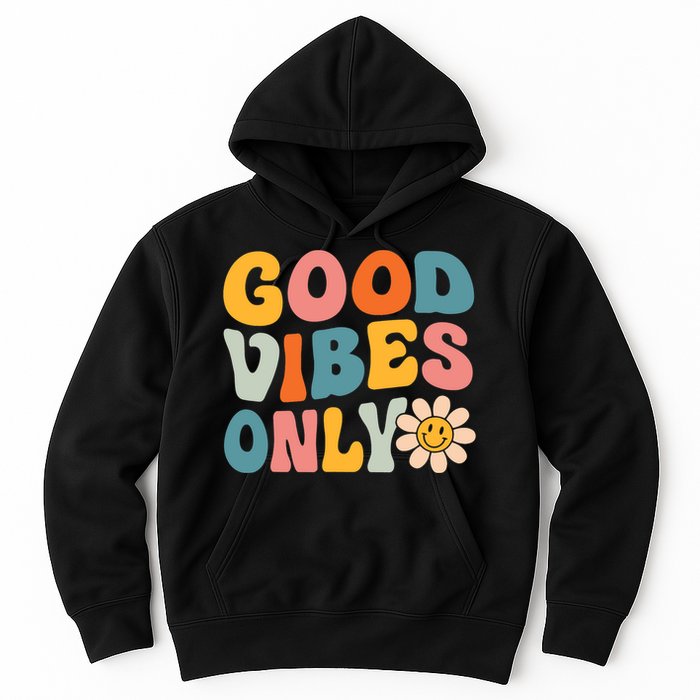 Summer Good Vibes Only Groovy Retro Beach Hawaii Vacation Hoodie