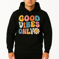 Summer Good Vibes Only Groovy Retro Beach Hawaii Vacation Hoodie