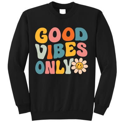 Summer Good Vibes Only Groovy Retro Beach Hawaii Vacation Sweatshirt
