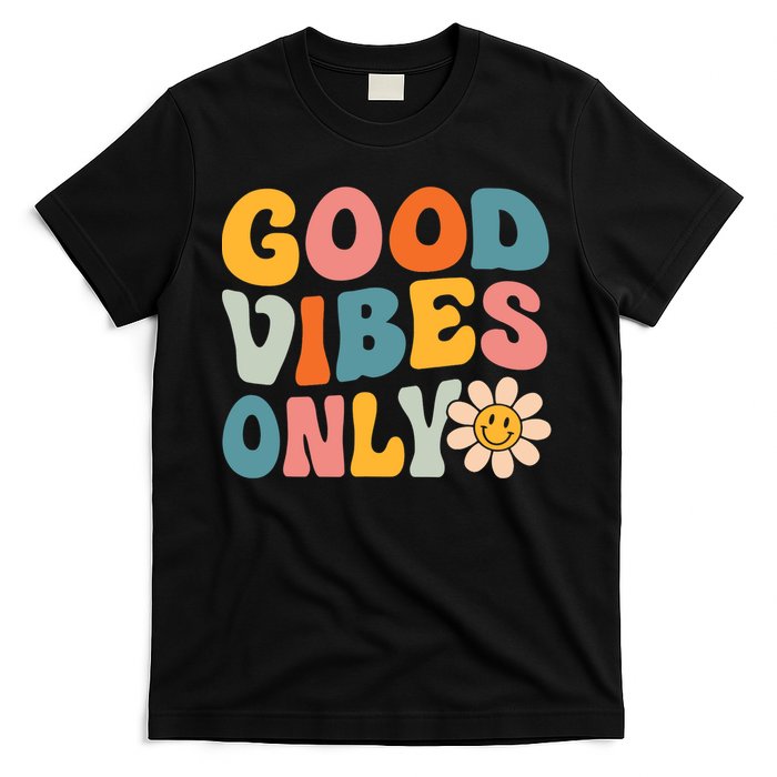 Summer Good Vibes Only Groovy Retro Beach Hawaii Vacation T-Shirt