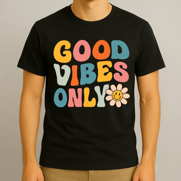 Summer Good Vibes Only Groovy Retro Beach Hawaii Vacation T-Shirt