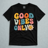 Summer Good Vibes Only Groovy Retro Beach Hawaii Vacation T-Shirt