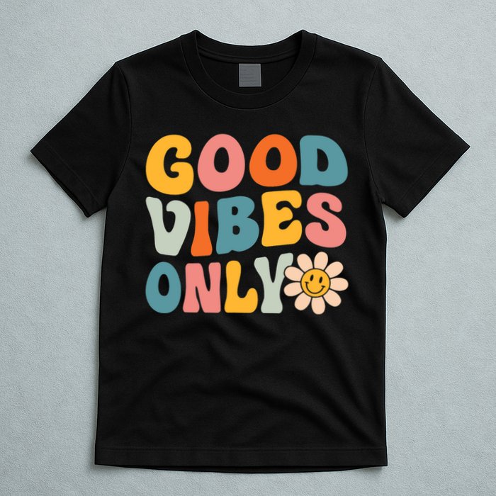 Summer Good Vibes Only Groovy Retro Beach Hawaii Vacation T-Shirt