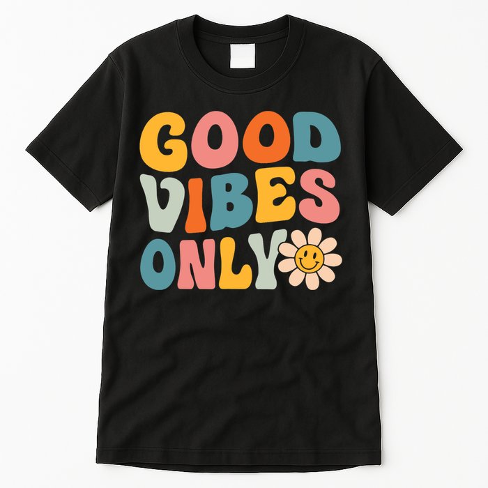 Summer Good Vibes Only Groovy Retro Beach Hawaii Vacation Tall T-Shirt