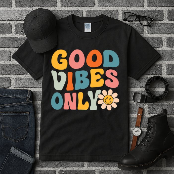 Summer Good Vibes Only Groovy Retro Beach Hawaii Vacation Tall T-Shirt