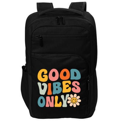 Summer Good Vibes Only Groovy Retro Beach Hawaii Vacation Impact Tech Backpack