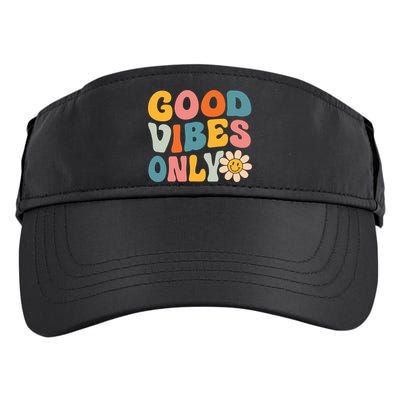 Summer Good Vibes Only Groovy Retro Beach Hawaii Vacation Adult Drive Performance Visor