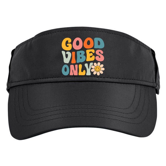 Summer Good Vibes Only Groovy Retro Beach Hawaii Vacation Adult Drive Performance Visor