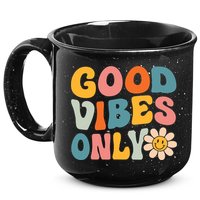 Summer Good Vibes Only Groovy Retro Beach Hawaii Vacation 15oz Campfire Ceramic Mug