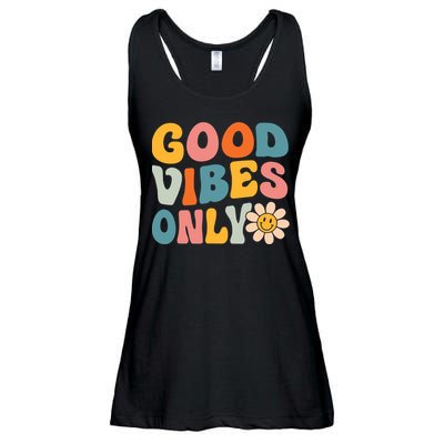 Summer Good Vibes Only Groovy Retro Beach Hawaii Vacation Ladies Essential Flowy Tank
