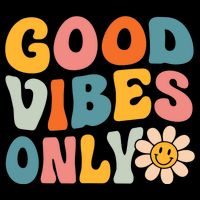 Summer Good Vibes Only Groovy Retro Beach Hawaii Vacation Flat Bill Trucker Hat