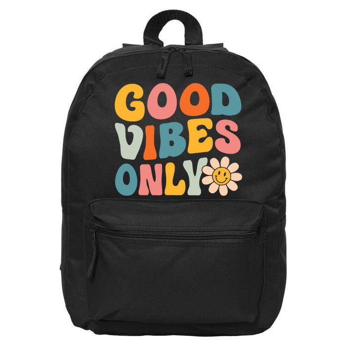 Summer Good Vibes Only Groovy Retro Beach Hawaii Vacation 16 in Basic Backpack