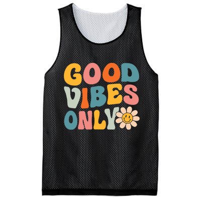 Summer Good Vibes Only Groovy Retro Beach Hawaii Vacation Mesh Reversible Basketball Jersey Tank