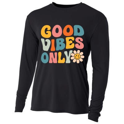 Summer Good Vibes Only Groovy Retro Beach Hawaii Vacation Cooling Performance Long Sleeve Crew
