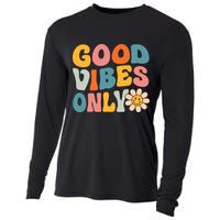 Summer Good Vibes Only Groovy Retro Beach Hawaii Vacation Cooling Performance Long Sleeve Crew