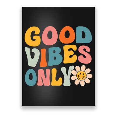 Summer Good Vibes Only Groovy Retro Beach Hawaii Vacation Poster