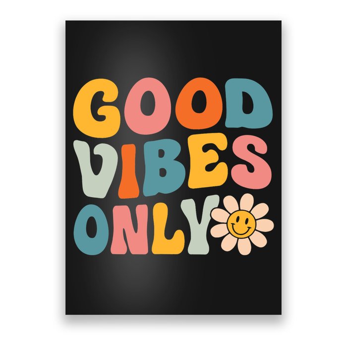 Summer Good Vibes Only Groovy Retro Beach Hawaii Vacation Poster